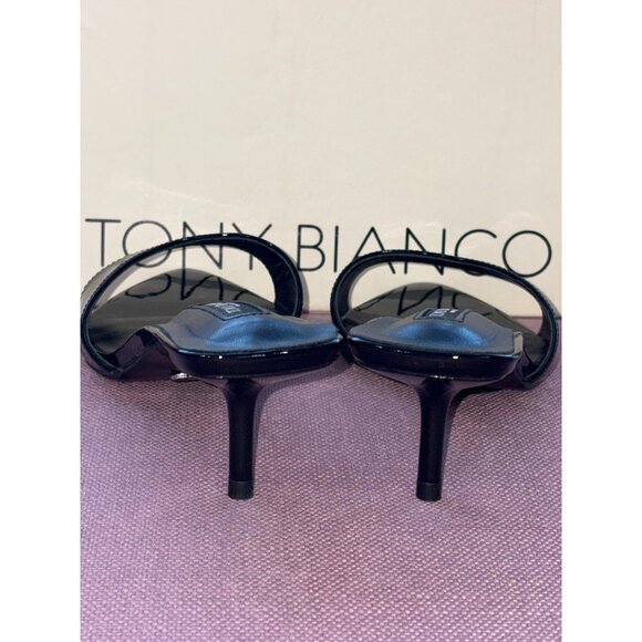 Tony Bianco Fiesta Low Heels in Black Patent 6 New with box Womens Sandals - Picture 7 of 15